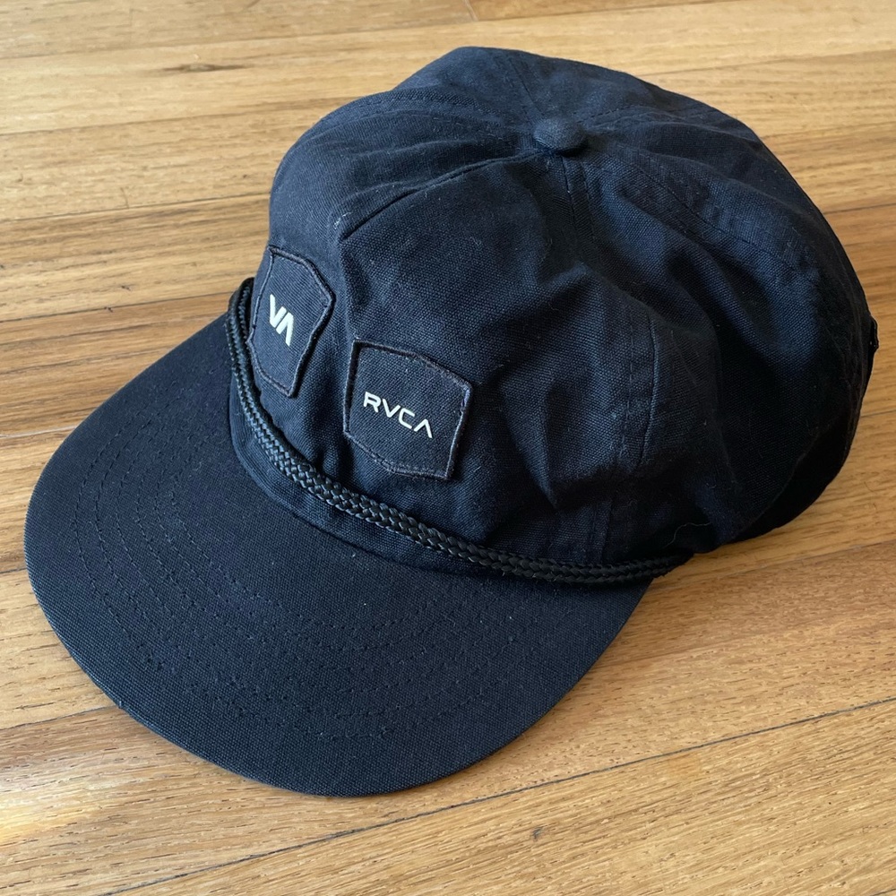 RVCA Black Rope-Front Cap